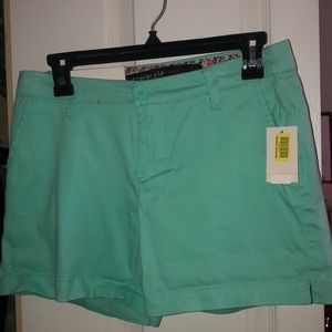 teal shorts